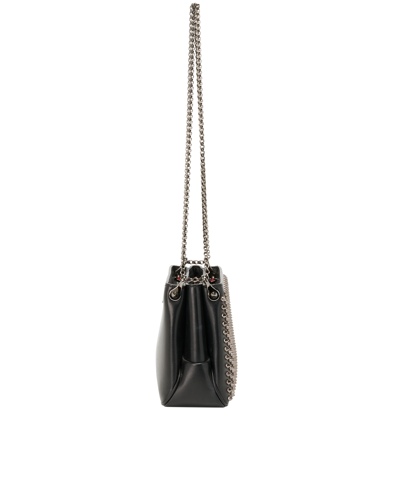 Spike Shoulder Bag, &pound;450, Handbags, Black, Leather, Side view